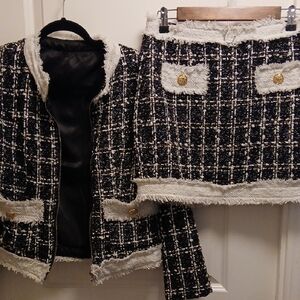 Chic Black and White skirt  and jacket